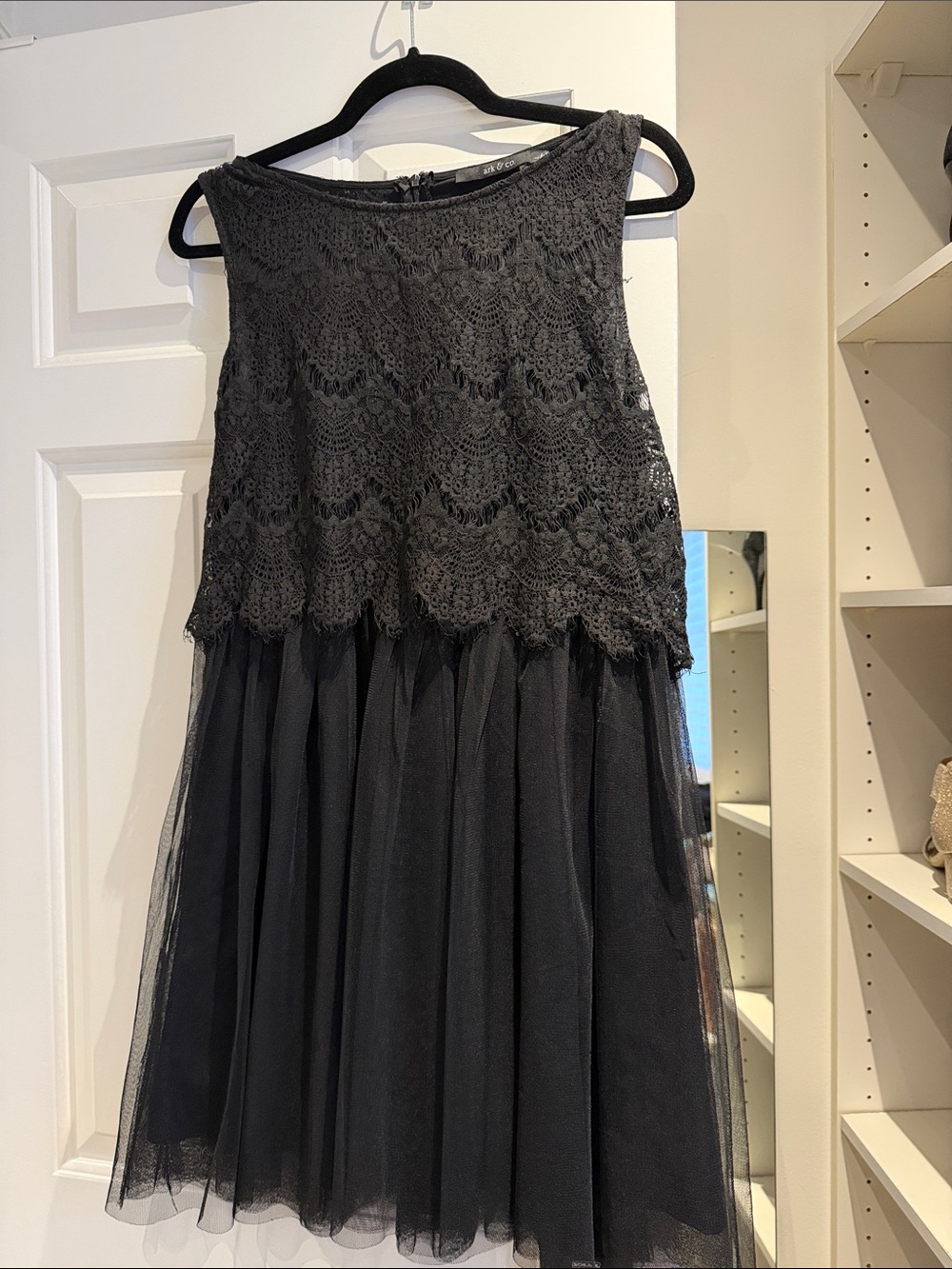 Ark & Co Black Lace Bodice Tulle Cocktail Dress